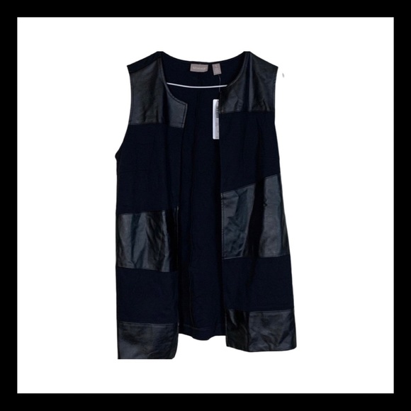 NWT  Chico's Long Black Open Vest Women's Large - Picture 1 of 4